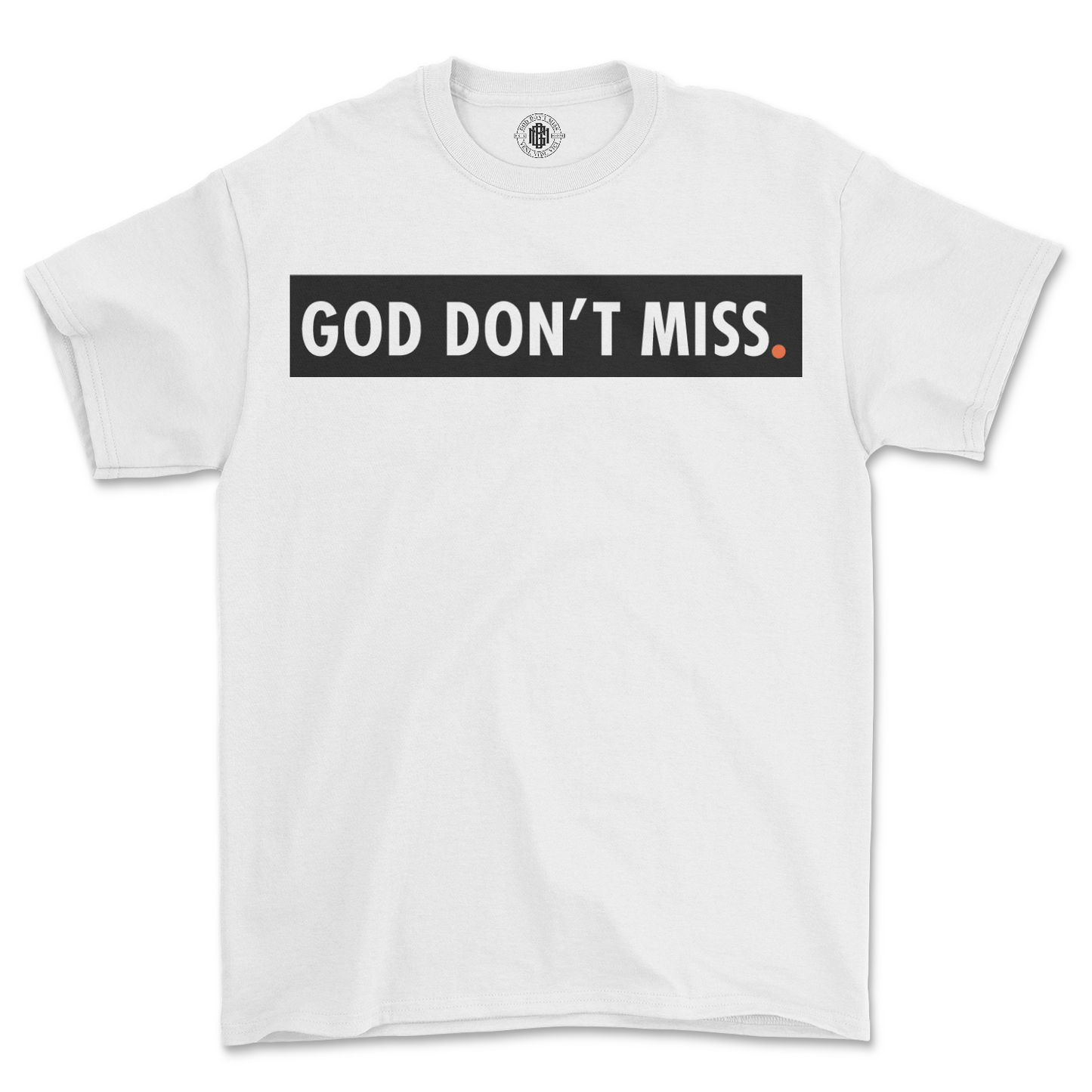 God Don't Miss - White Crew Tee