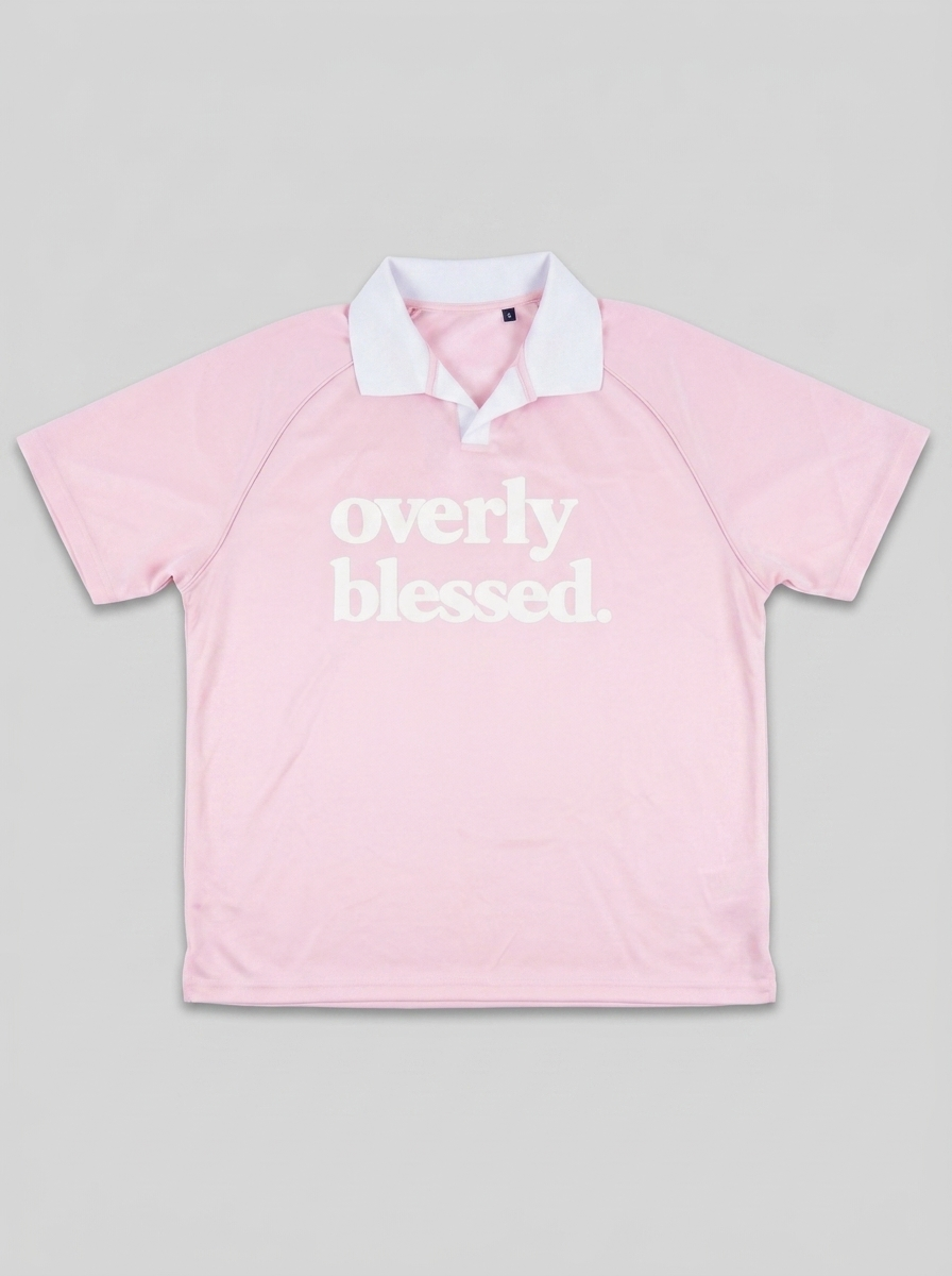 Overly Blessed Pink Polo Shirt